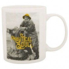 Кружка Nautical Soul Yellow керамика белая с изображением моряка для микроволновки 9.5 см высота Испания