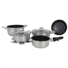 Набор посуды Гимекс Cookware Set индукционный 8 предметов Серебро алюминий съемная ручка антипригарное