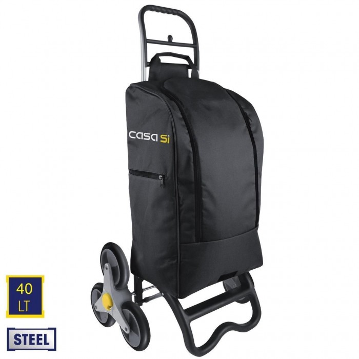 Сумка-коляска Casa Si Buddy Black CS93077Y04S 40 л 6 колес термоизоляция для покупок и отдыха черная