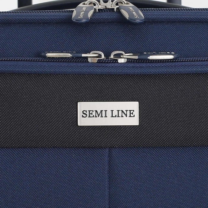 Чемодан Semi Line 20" S Синій/Зелені Лінії T5755-1 — ручна поклажа з водовідштовхувальним покриттям 34 л 2
