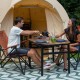 Стіл Bo-Camp Melrose Овальний 120x80 см чорний/коричневий алюмінієвий кемпінговий каркас на 8 осіб