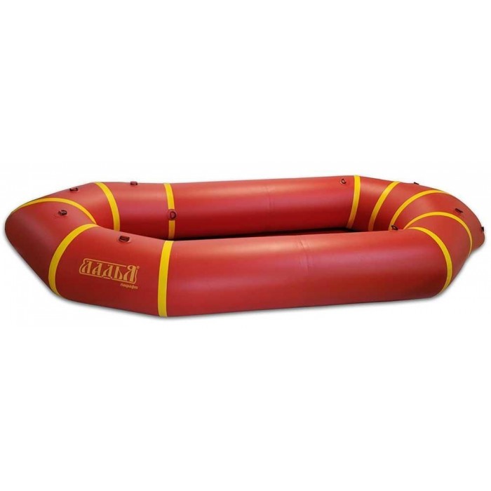 Надувний пакрафт Ладья ЛП-245 Базовий червоно-жовтий легкий каяк для рибалки та туризму 7.1 кг