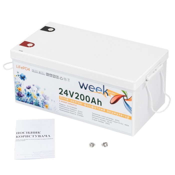 Аккумулятор литий железо фосфатный LiFeP04 25.6 V 200 Ah Weekender