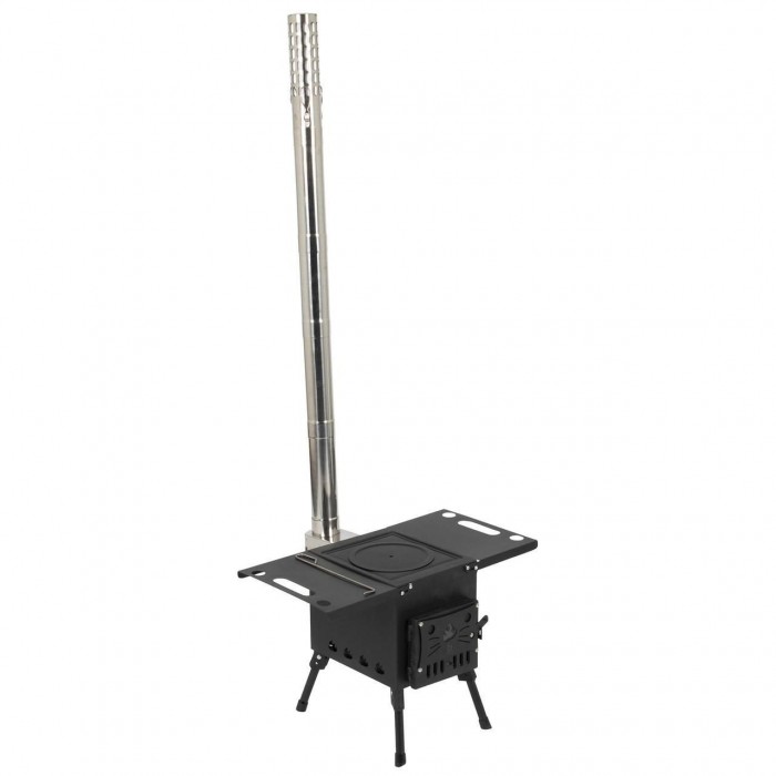 Дровяная печь Bo-Camp Falconwood Black 8618600 для дома и кемпинга с секционным дымоходом и медленным сгорани