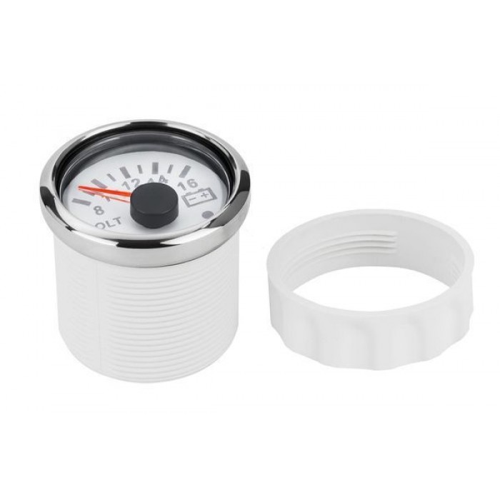 Вольтметр судовой для лодки и катера I GAUGE 52MM с белым LED дисплеем 8-16В функция предупреждения