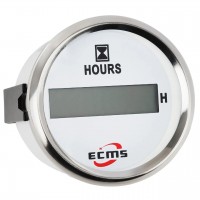Цифровой счетчик моточасов судовой для лодки и катера ECMS PLH2-WS-HS белый 800-00186 не импульсный 12V