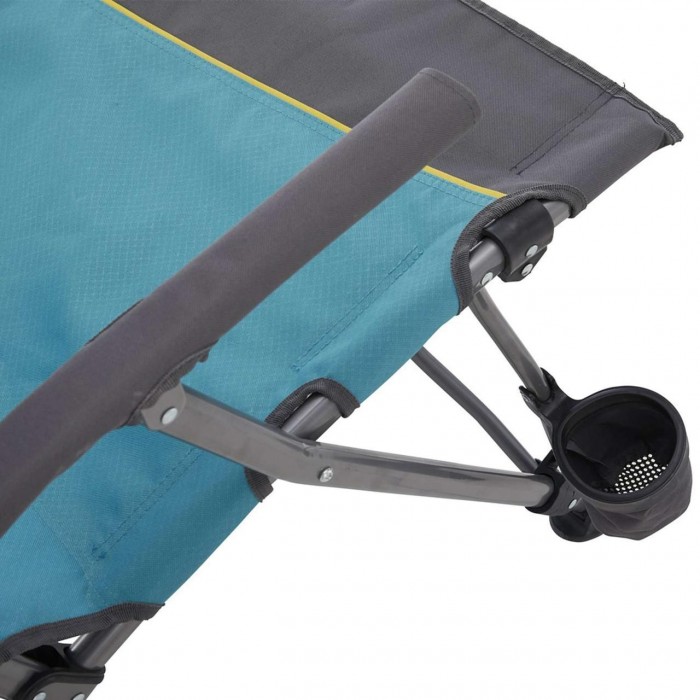 Розкладне крісло Uquip Sidney Blue/Grey 244003 для пляжу та кемпінгу з високою спинкою та підсклянником
