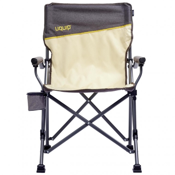 Розкладне крісло Uquip Roxy Sand/Grey 244038 для кемпінгу, сталевий каркас, максимальне навантаження 120 кг