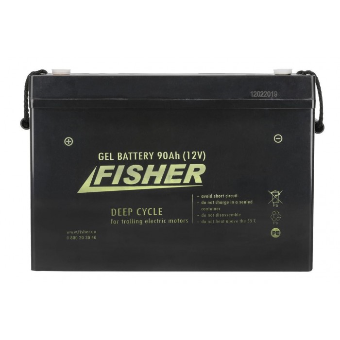 Гелевий акумулятор 90 Ah Fisher 12 V для човнових електромоторів 90Ah gel F