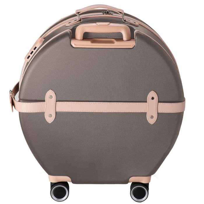 Чемодан Semi Line 20" S Коричневый/Розовый Крем T5673-2 для ручной клади 27 л с кодовым замком на 4 колесах
