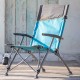Розкладне крісло Uquip Sidney Blue/Grey 244003 для пляжу та кемпінгу з високою спинкою та підсклянником