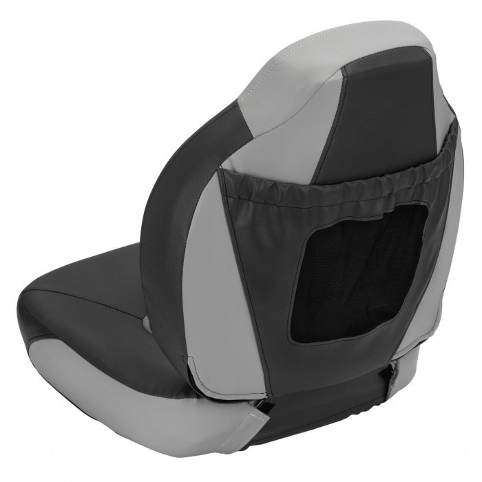 Складне сидіння для човна і катера RYE PREMIUM SEAT PRO 22″ X 18″ X 18″ чорнo-сіре з морського вінілy HM40