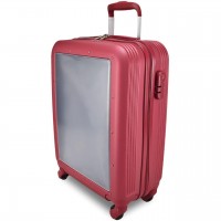 Чемодан Semi Line 20" S Красный T5474-2 с прозрачной панелью, кодовым замком и 4 колесами