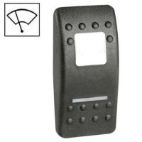 Клавиша Carling Switch Contura II с символом "Стеклоочиститель" черная поликарбонат с подсветкой