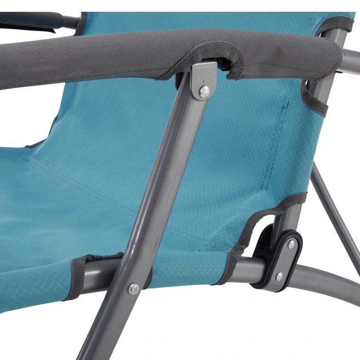 Розкладне крісло Uquip Sidney Blue/Grey 244003 для пляжу та кемпінгу з високою спинкою та підсклянником