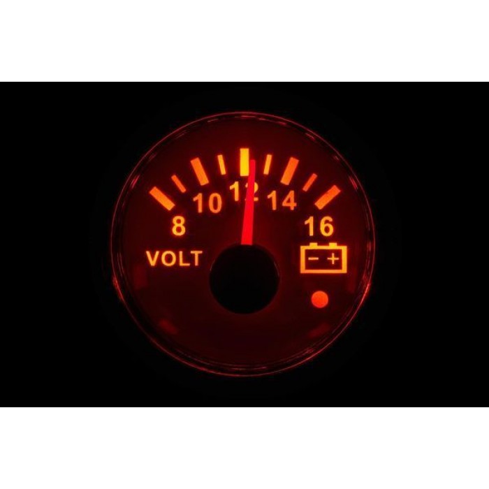 Вольтметр судовой для лодки и катера I GAUGE 52MM с белым LED дисплеем 8-16В функция предупреждения