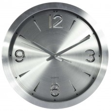 Настенные часы Technoline 634911 Metal Silver алюминиевые серебристые диаметр 345 мм кварцевые для офиса