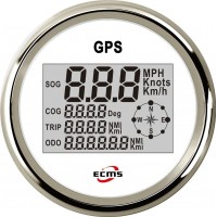 GPS спидометр мультиэкран ECMS PLG2-WS-GPS для лодки и катера белый 90 мм диаметр посадочного отверстия 85