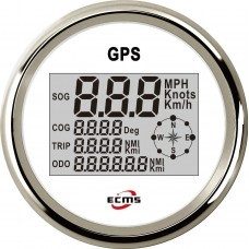 GPS спидометр мультиэкран ECMS PLG2-WS-GPS для лодки и катера белый 90 мм диаметр посадочного отверстия 85