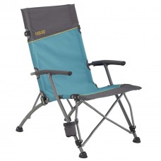 Розкладне крісло Uquip Sidney Blue/Grey 244003 для пляжу та кемпінгу з високою спинкою та підсклянником