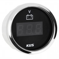 Вольтметр Wema Kus цифровой судовой для лодки и катера черный 12V 52 мм с желтой и красной подсветкой KY23000