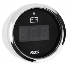 Вольтметр Wema Kus цифровой судовой для лодки и катера черный 12V 52 мм с желтой и красной подсветкой KY23000