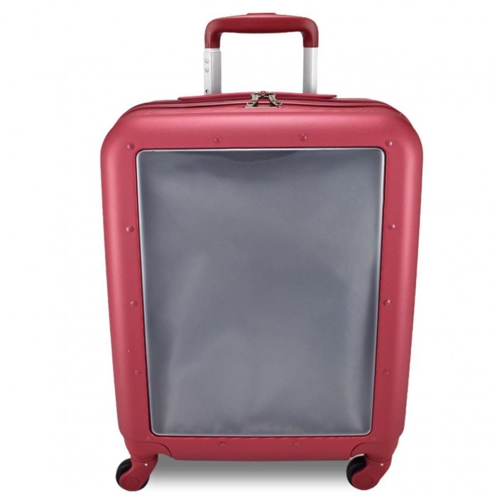 Чемодан Semi Line 20" S Красный T5474-2 с прозрачной панелью, кодовым замком и 4 колесами