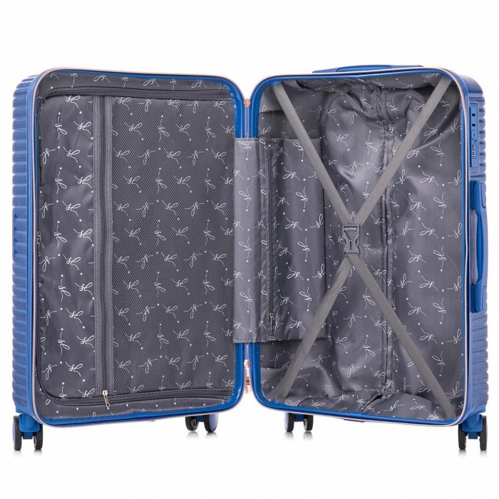 Чемодан Semi Line 24" M Синий T5727-2 с кодовым замком 67 л ABS-пластик 4 колеса с лёгкой телескопической руч