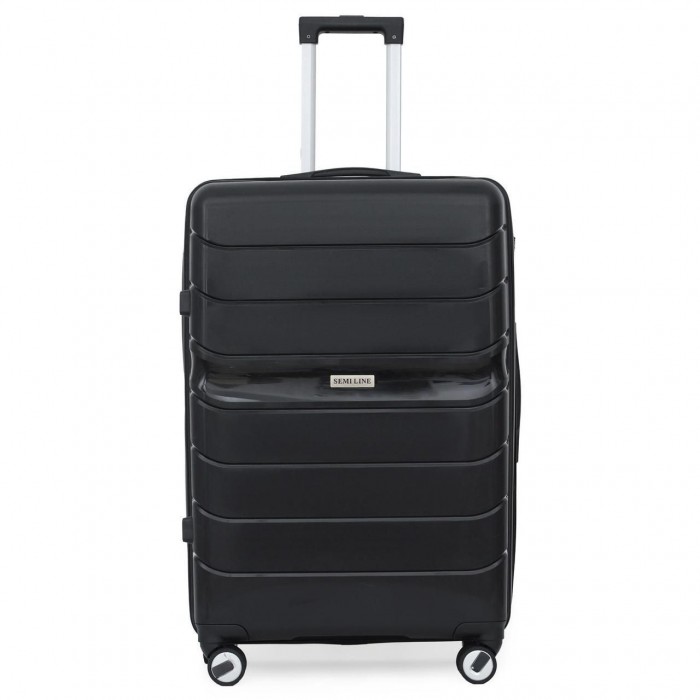 Чемодан Semi Line 30" L Черный T5618-3 легкий из полипропилена 4 колеса кодовый замок 98 л для