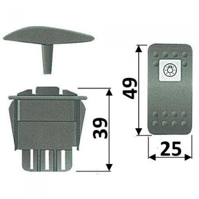 Выключатель клавишный CARLING SWITCH Contura II IP56 ON-OFF 4 клеммный водонепроницаемый для палубного