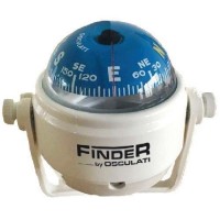 Компас на катер яхту Finder Osculati 50 мм на кронштейні з кутом 15° білий світлодіодне підсвічування ABS