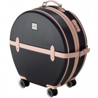 Чемодан Semi Line 20" S Чорний/Рожевий Крем T5671-2 для авіаперельотів 27 л ABS-пластик 4 колеса з кодовим замком