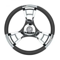 Рулевое колесо судовое для лодки и катера GM глянцевый серебряный GM-EP-W3001 диаметр 350 мм