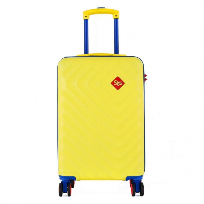 Чемодан Semi Line 20" S Жовтий T5801-1 з кодовим замком, 4 колеса, ABS-пластик, ручна поклажа, 42 л
