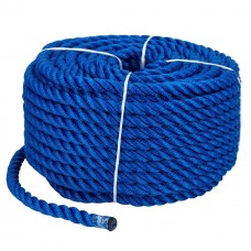 Мотузка Polyester 3 strand rope 10mm*30m blue для швартування човна та катера 10mm діаметр 30m довжина міцна