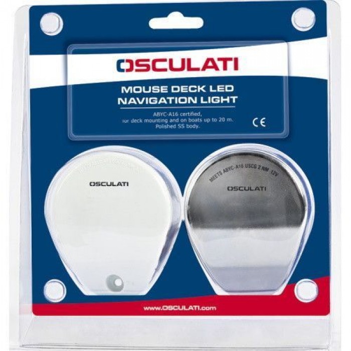 Огонь бортовой Mouse Deck комбинированный LED 12 В 1.1 Вт нержавеющая сталь Osculati для лодки и катера с