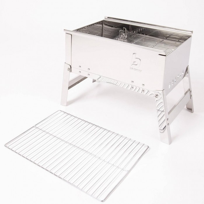 Угольный гриль Bo-Camp Compact Delux Silver 8108360 складной из нержавеющей стали для дачи и кемпинга