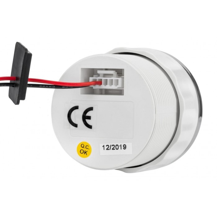 Цифровой счетчик моточасов судовой для лодки и катера I GAUGE 52MM белый LED дисплей хромированная рамка