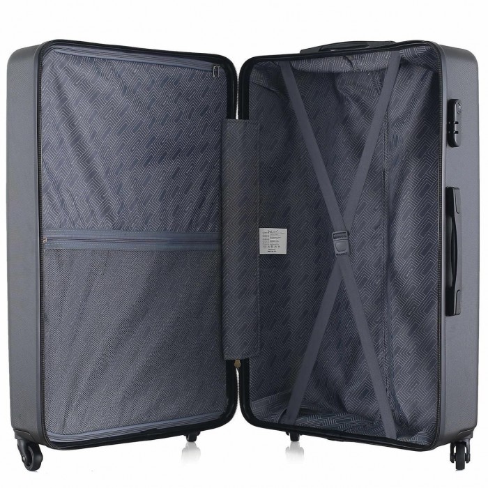 Чемодан Semi Line 28" L Чорний T5690-3 | 99 л жорсткий ABS-пластик 4 колеса кодовий замок алюмінієвий