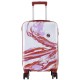 Чемодан Semi Line 20" S Белый/Красный Принт T5654-1 для ручной клади с кодовым замком и 4 колесами, 44 л