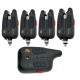 Набор сигнализаторов поклевки GLADIATOR RF1118 4+1 Black с пейджером LED-индикация радиус действия 150 м кейс