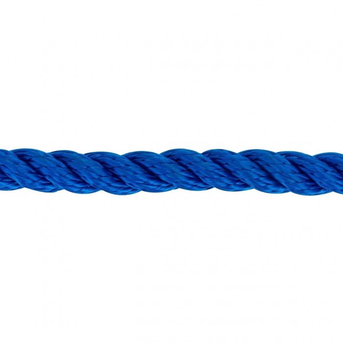 Мотузка Polyester 3 strand rope 10mm*30m blue для швартування човна та катера 10mm діаметр 30m довжина міцна