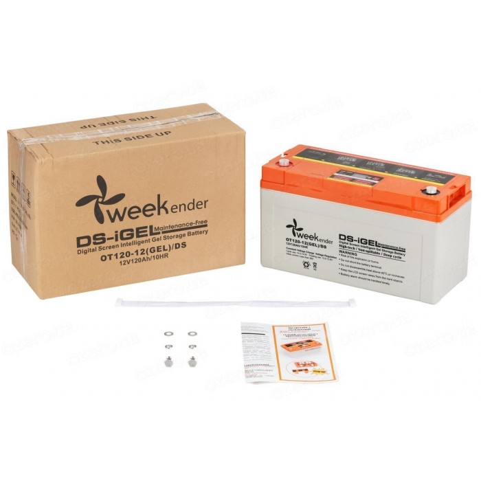 Гелевий акумулятор Weekender DS 120 Ah 12 V з дисплеєм 36.6 кг