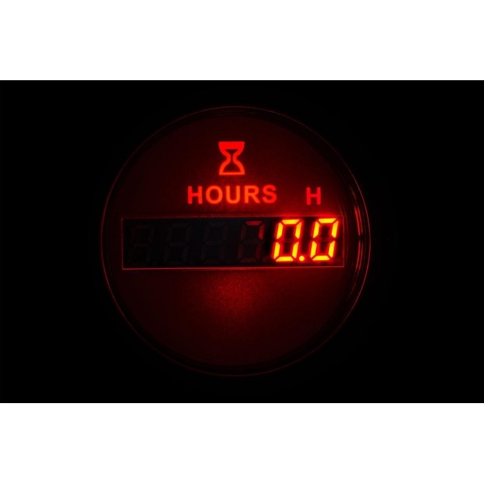 Цифровой счетчик моточасов судовой для лодки и катера I GAUGE 52MM белый LED дисплей хромированная рамка