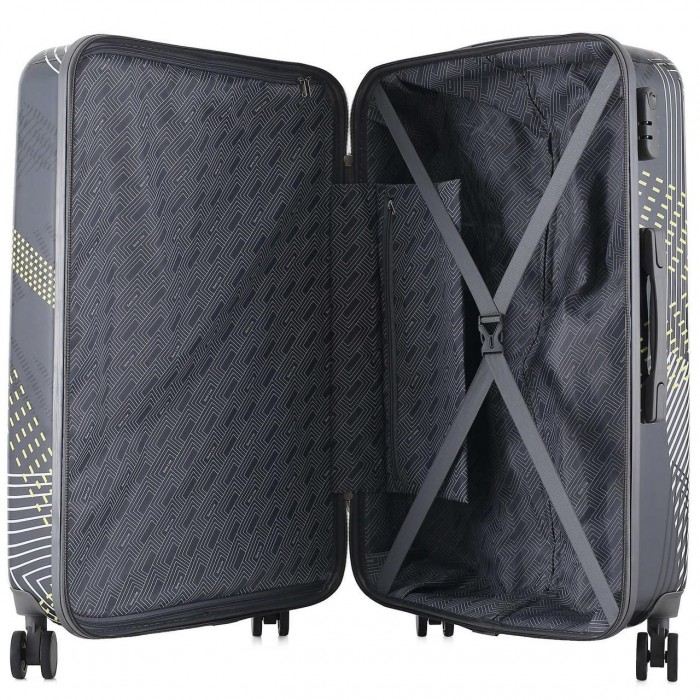 Чемодан Semi Line 28" L Чёрный Узоры T5651-3 с кодовым замком, 4 колеса, объём 97 л, жёсткий корпус