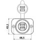 Гнездо судовое для лодки катера яхты Osculati 14.516.11 2xUSB 12/24 В белый полиамид защита от влаги и пыли