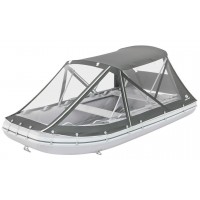 Тент - палатка для надувных ПВХ лодок Kolibri KM-360DXL темно-серый защитный тент с каркасом и комплектом
