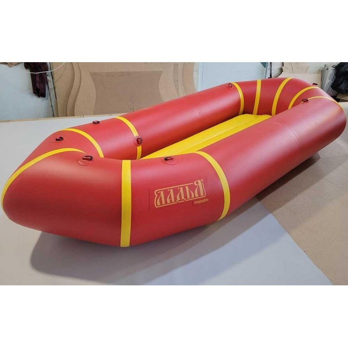 Надувний пакрафт Ладья ЛП-245 Каяк для спокійної води та туризму Зручний 1 місний 250 кг червоно-жовтий