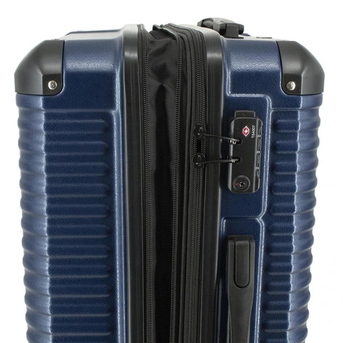 Чемодан Swissbrand Париж M Темно-синий SWB_LHPAR603M 64 л ABS-пластик расширяемый TSA замок 4 колеса легкий