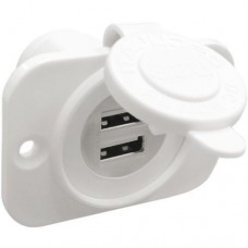 Гнездо судовое для лодки катера яхты Osculati 14.516.11 2xUSB 12/24 В белый полиамид защита от влаги и пыли